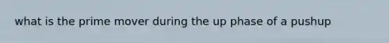 what is the prime mover during the up phase of a pushup