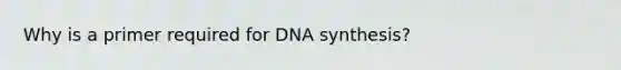 Why is a primer required for DNA synthesis?