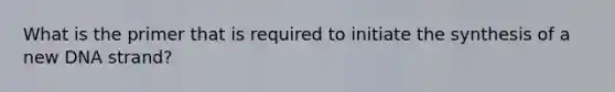 What is the primer that is required to initiate the synthesis of a new DNA strand?