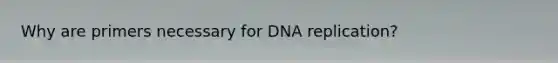 Why are primers necessary for DNA replication?