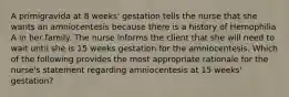 A primigravida at 8 weeks' gestation tells the nurse that she wants an amniocentesis because there is a history of Hemophilia A in her family. The nurse informs the client that she will need to wait until she is 15 weeks gestation for the amniocentesis. Which of the following provides the most appropriate rationale for the nurse's statement regarding amniocentesis at 15 weeks' gestation?