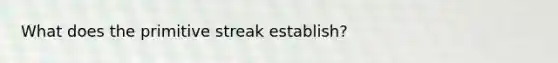 What does the primitive streak establish?