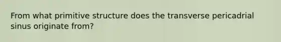 From what primitive structure does the transverse pericadrial sinus originate from?