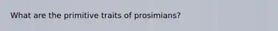 What are the primitive traits of prosimians?