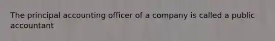 The principal accounting officer of a company is called a public accountant