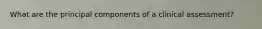 What are the principal components of a clinical assessment?