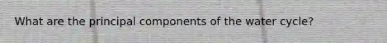 What are the principal components of the water cycle?