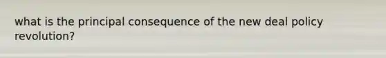 what is the principal consequence of the new deal policy revolution?