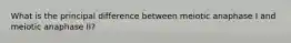 What is the principal difference between meiotic anaphase I and meiotic anaphase II?