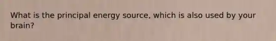 What is the principal energy source, which is also used by your brain?