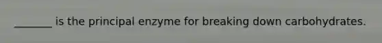 _______ is the principal enzyme for breaking down carbohydrates.
