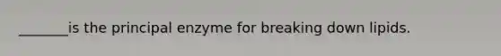 _______is the principal enzyme for breaking down lipids.