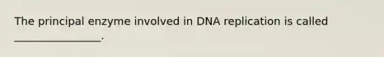 The principal enzyme involved in DNA replication is called ________________.