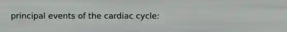 principal events of the cardiac cycle: