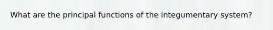 What are the principal functions of the integumentary system?