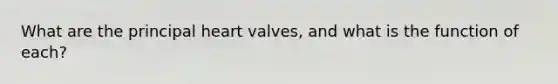 What are the principal heart valves, and what is the function of each?