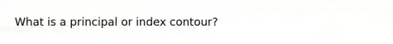 What is a principal or index contour?