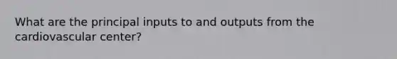 What are the principal inputs to and outputs from the cardiovascular center?