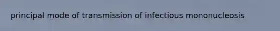 principal mode of transmission of infectious mononucleosis