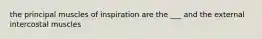 the principal muscles of inspiration are the ___ and the external intercostal muscles