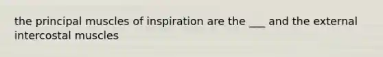 the principal muscles of inspiration are the ___ and the external intercostal muscles