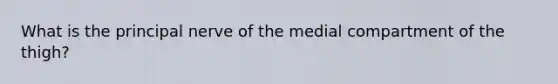 What is the principal nerve of the medial compartment of the thigh?