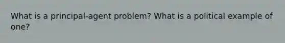 What is a principal-agent problem? What is a political example of one?