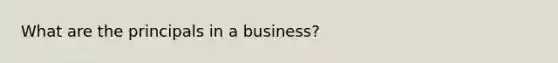 What are the principals in a business?