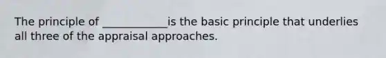 The principle of ____________is the basic principle that underlies all three of the appraisal approaches.