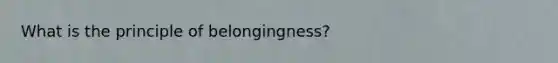 What is the principle of belongingness?