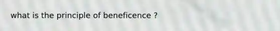 what is the principle of beneficence ?