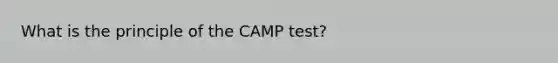 What is the principle of the CAMP test?