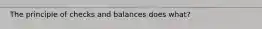 The principle of checks and balances does what?