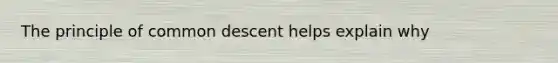 The principle of common descent helps explain why