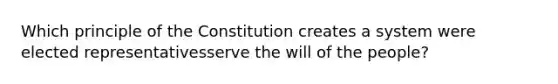 Which principle of the Constitution creates a system were elected representativesserve the will of the people?