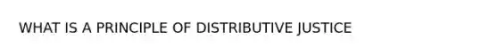 WHAT IS A PRINCIPLE OF DISTRIBUTIVE JUSTICE