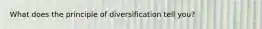 What does the principle of diversification tell you?