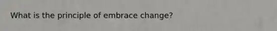 What is the principle of embrace change?