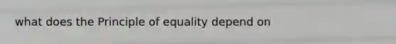 what does the Principle of equality depend on