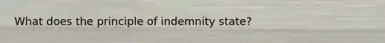 What does the principle of indemnity state?