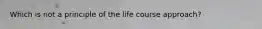 Which is not a principle of the life course approach?