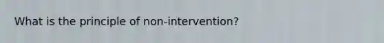 What is the principle of non-intervention?