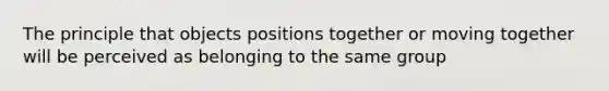 The principle that objects positions together or moving together will be perceived as belonging to the same group