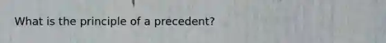 What is the principle of a precedent?