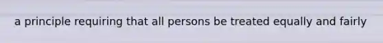 a principle requiring that all persons be treated equally and fairly