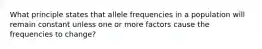 What principle states that allele frequencies in a population will remain constant unless one or more factors cause the frequencies to change?