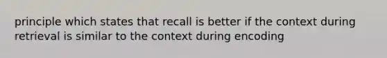 principle which states that recall is better if the context during retrieval is similar to the context during encoding