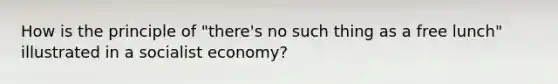 How is the principle of "there's no such thing as a free lunch" illustrated in a socialist economy?