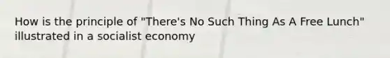 How is the principle of "There's No Such Thing As A Free Lunch" illustrated in a socialist economy