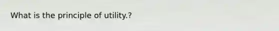 What is the principle of utility.?